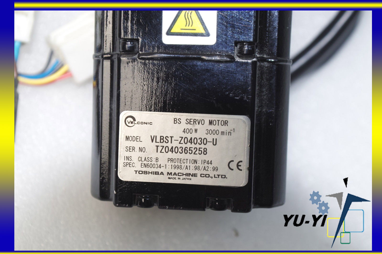 TOSHIBA MACHINE VELCONIC BS SERVO MOTOR 400W 3000 RPM VLBST-Z04030-U - PLC  DCS SERVO Control MOTOR POWER SUPPLY IPC ROBOT